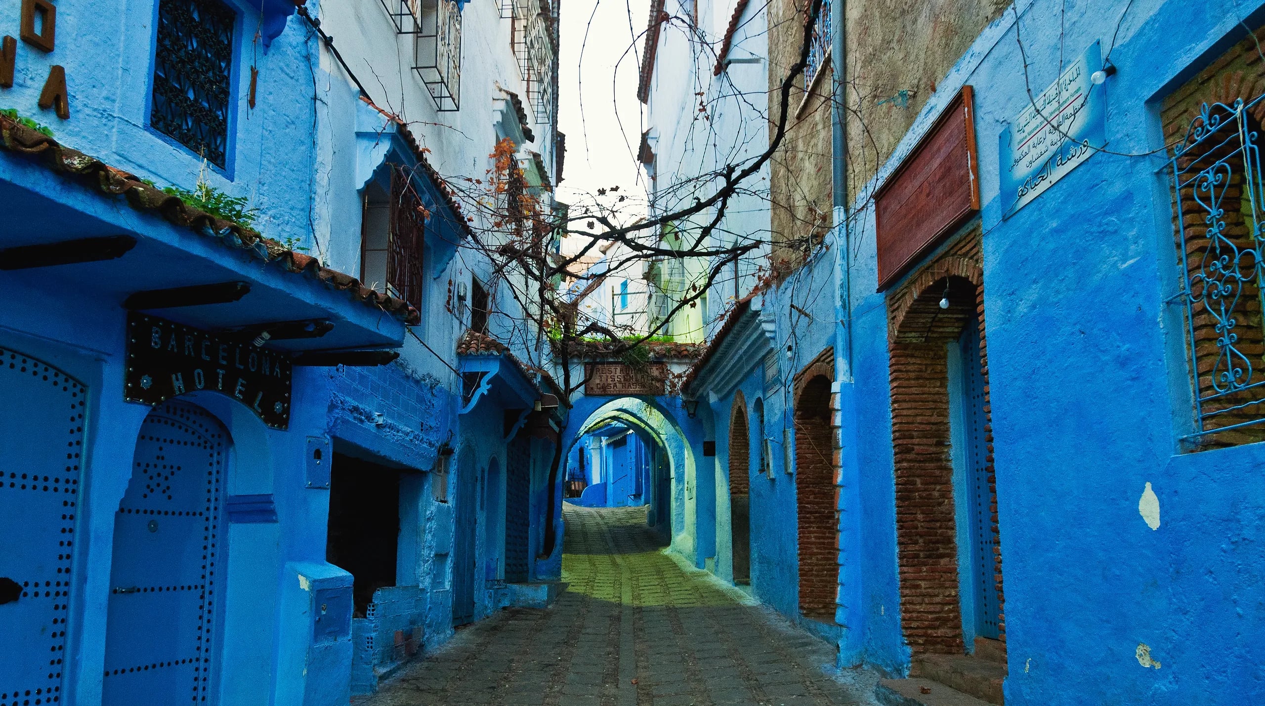 A blue-painted lane in Chefchaouen
