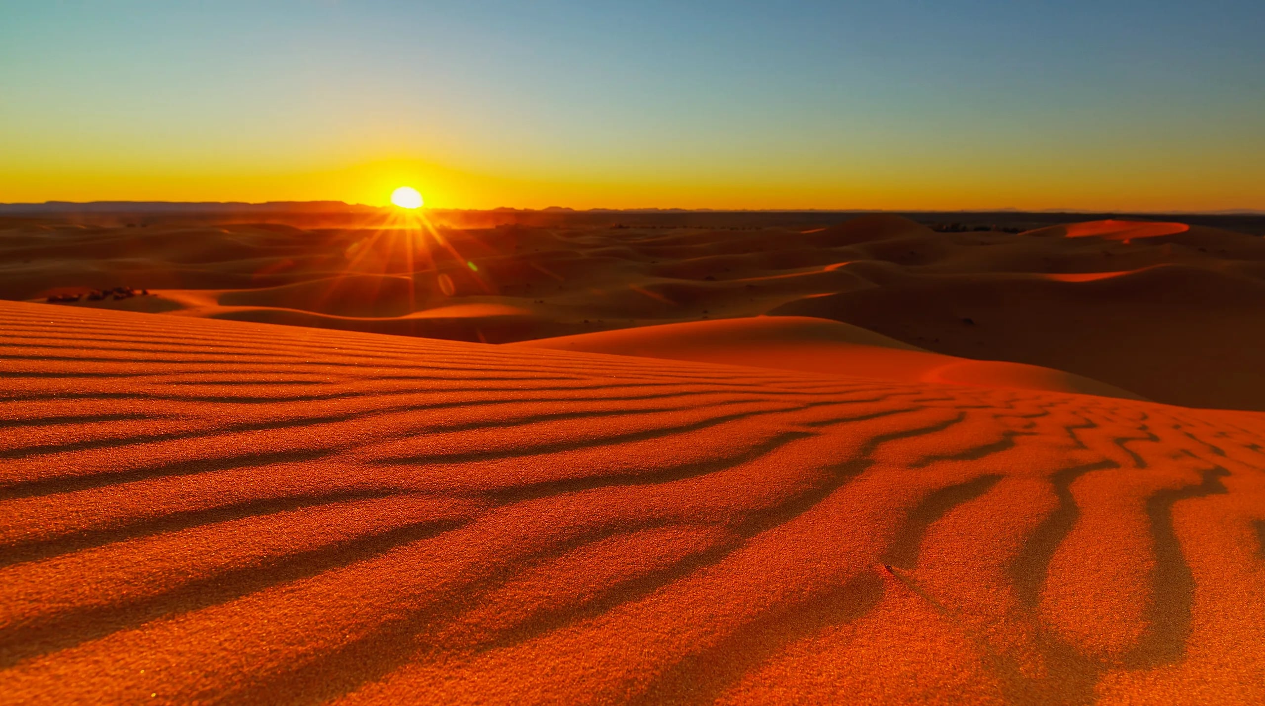 Erg Chebbi dunes at sunset